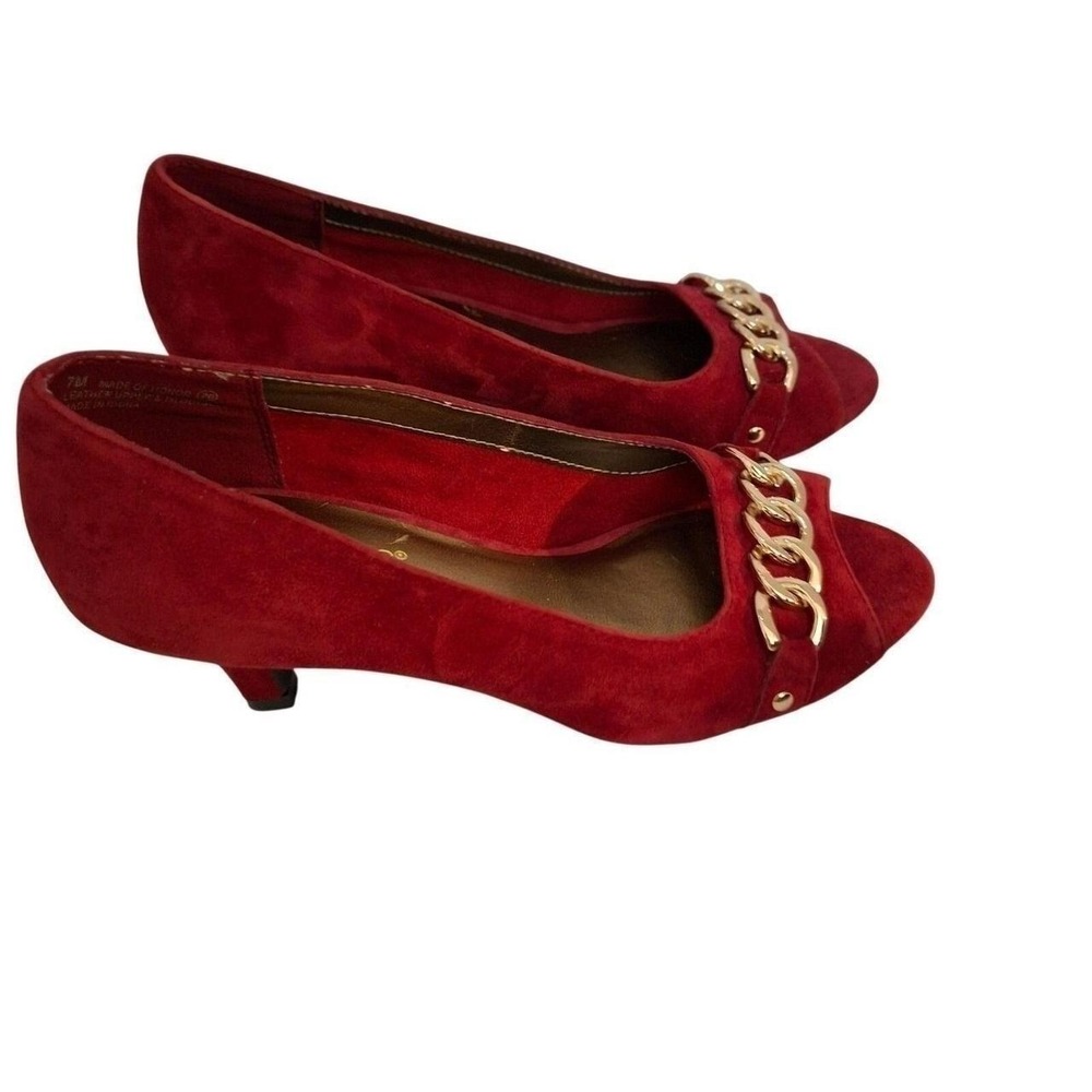 Aerosoles HeelRest pumps red suede Shoes Women's Size 7.5 Heels